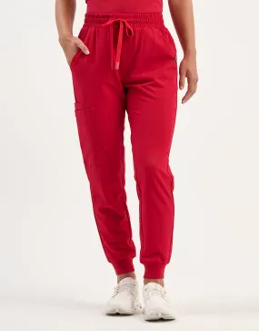 Aspire Jogger Scrub Pants - Cherry Red