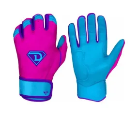 D1 ELITE Premium Batting Gloves | Cotton Candies | Neon Pink /  Bright Blue / Purple