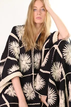 FLORA CROCHET KIMONO DUSTER BLACK