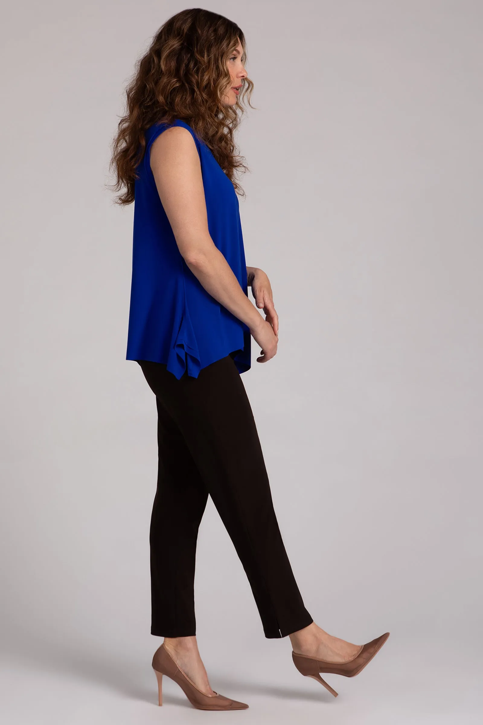 Flounce Muscle Top with Drop Hem | Lapis