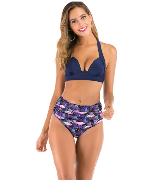 Printed High-waisted Two-piece Swimsuit